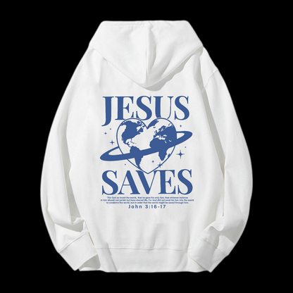 Jesus Saves Drawstring Hoodie
