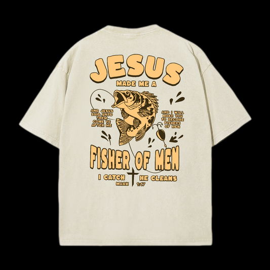 Jesus Made Me A Fisher Of Men Washed T-Shirt