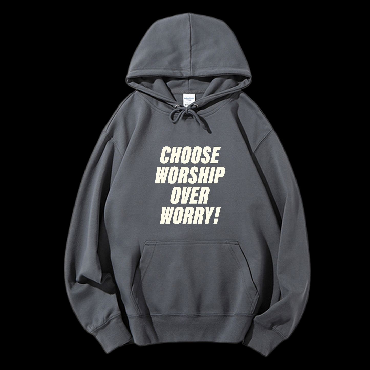 Choose Worship Over Worry Drawstring Hoodie